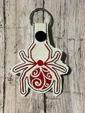 Spider DIGITAL Embroidery File, In The Hoop Key fob, Snap tab, Keychain