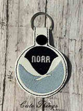 NOAA DIGITAL Embroidery File, In The Hoop Key fob, Snap tab, Keychain