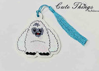 Yeti DIGITAL Embroidery File, In The Hoop Bookmark, Ornament, Gift Bag Tag, Eyelet