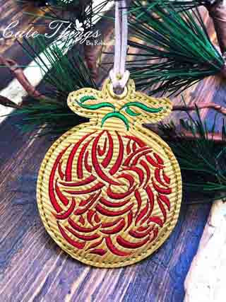 Pretty Tribal Ornament DIGITAL Embroidery File, In The Hoop Bookmark, Ornament, Gift Bag Tag, Eyelet