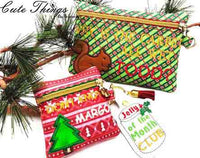 Christmas Vacation Bundle DIGITAL Embroidery File, In The Hoop, 5x7 bag, 4x4bag, Bookmark, Snap tab, 4x4 and 5x7 Stand Alone  Cute Things By Rebecca