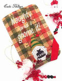 Naughty and I Gnome It Notebook Cover  DIGITAL Embroidery File, In The Hoop