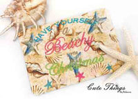 Beachy Christmas Mug Rug DIGITAL Embroidery File 5x7, 6x10