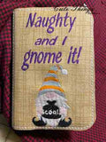 Naughty and I Gnome It Notebook Cover  DIGITAL Embroidery File, In The Hoop