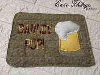 Barley Pop Mug Rug DIGITAL Embroidery File 5x7, 6x10