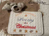 Beachy Christmas Mug Rug DIGITAL Embroidery File 5x7, 6x10