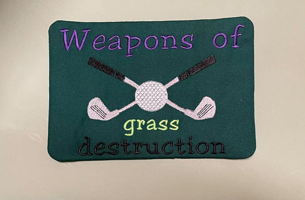 Weapons of Grass Destruction Mug Rug DIGITAL Embroidery File 5x7, 6x10