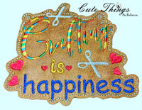 Crafting is Happiness DIGITAL Embroidery File, In the hoop, 4x4, 5x7, 6x10, 7x12, Sign