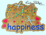 Crafting is Happiness DIGITAL Embroidery File, In the hoop, 4x4, 5x7, 6x10, 7x12, Sign