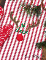 Oh Deer Red Nose DIGITAL Embroidery File 4x4, 5x7, 6x10