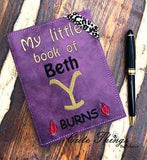 Notebook of Beth Burns Notebook Cover  DIGITAL Embroidery File, In The Hoop