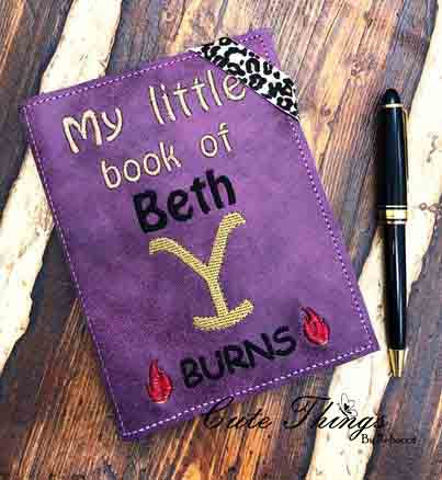 Notebook of Beth Burns Notebook Cover  DIGITAL Embroidery File, In The Hoop