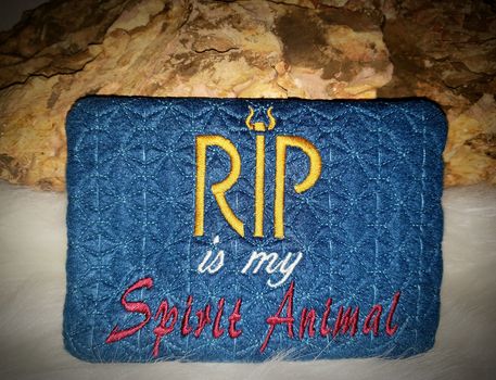 Rip is my Spirit Animal Mug Rug DIGITAL Embroidery File 5x7, 6x10