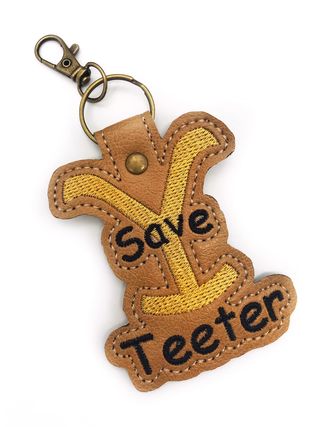 Save Teeter DIGITAL Embroidery File, In The Hoop Key fob, Snap tab, Keychain, Bag Tag