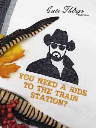 Need a Ride To the Train Station? DIGITAL Embroidery File 4x4, 5x7, 6x10