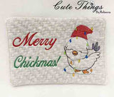 Merry Chickmas! Mug Rug DIGITAL Embroidery File 5x7, 6x10