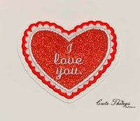 I love you and I love you more Applique  Coaster Set DIGITAL Embroidery File, In The Hoop 4x4, Cute Things By Rebecca