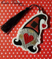 Valentine Heart Gnome Applique  Bookmark/Ornament