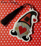 Valentine Heart Gnome Applique  Bookmark/Ornament