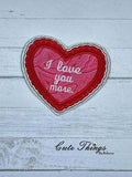 I love you and I love you more Applique  Coaster Set DIGITAL Embroidery File, In The Hoop 4x4, Cute Things By Rebecca