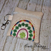 Clover BoHo Rainbow DIGITAL Embroidery File, In The Hoop, 4x4, mini bag, coin purse Cute Things By Rebecca