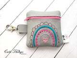 Cute Valentine Boho Bag DIGITAL Embroidery File, In The Hoop, 4x4, mini bag, coin purse Cute Things By Rebecca