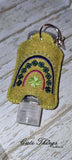 Clover BoHo Rainbow  DIGITAL Embroidery File, Hand Sanitizer Holder, In The Hoop Snap tab, Keychain 4x4, 5x7