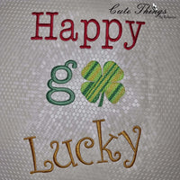 Happy Go Lucky DIGITAL Embroidery File 4x4, 5x7, 6x10, 7x12