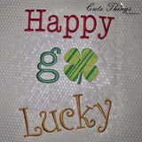 Happy Go Lucky DIGITAL Embroidery File 4x4, 5x7, 6x10, 7x12