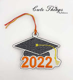 2022 Graduation DIGITAL Embroidery File, In The Hoop Bookmark, Ornament, Gift Bag Tag, Eyelet
