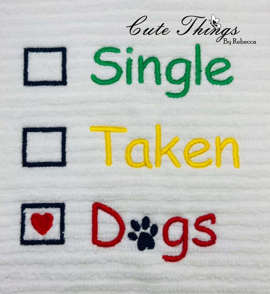 Single Taken Dogs DIGITAL Embroidery File 4x4, 5x5, 6x6, 7x7