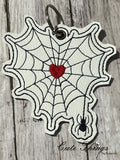 Spider Web Heart DIGITAL Embroidery File, In The Hoop Bookmark, Ornament, Gift Bag Tag, Eyelet