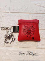 Spider Web Heart Bag DIGITAL Embroidery File, In The Hoop, Three sizes available 4x4, 5x7, 6x10 money purse, makeup bag, personals bag.