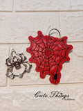 Spider Web Heart DIGITAL Embroidery File, In The Hoop Bookmark, Ornament, Gift Bag Tag, Eyelet