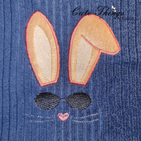 Cool Bunny with Sunglasses Applique Ears DIGITAL Embroidery File, In the hoop,  4x4, 5x7, 6x10, 7x12,