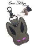 Creepy Mr. and Mrs. Bunny DIGITAL Embroidery File, In The Hoop Key fob, Snap tab, Keychain, Bag Tag