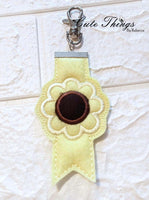 Retro Flower Key Fob Applique  DIGITAL Embroidery File Key fob, Keychain, Wristlet Strap 4x4, 5x7, 6x10