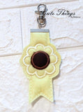 Retro Flower Key Fob Applique  DIGITAL Embroidery File Key fob, Keychain, Wristlet Strap 4x4, 5x7, 6x10