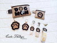 Paw Print Applique Bundle DIGITAL Embroidery File, In The Hoop, 5x7 and 6x10 bag, 4x4 bag, Bookmark, Snap tab, 4x4, 5x7 and 6x10 Key Fob  Cute Things By Rebecca