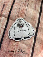 Yeti Feltie DIGITAL Embroidery File, In The Hoop, Feltie, mini