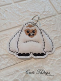 Yeti Feltie DIGITAL Embroidery File, In The Hoop, Feltie, mini