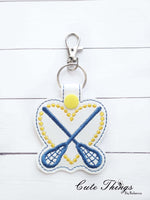 Lacrosse  Love DIGITAL Embroidery File, In The Hoop Key fob, Snap tab, Keychain