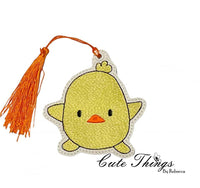 Cute Round Chick DIGITAL Embroidery File, In The Hoop Bookmark, Ornament, Gift Bag Tag, Eyelet