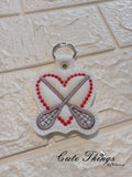 Lacrosse  Love DIGITAL Embroidery File, In The Hoop Key fob, Snap tab, Keychain