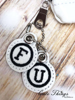 F and U Charms, Zipper Pulls, DIGITAL Embroidery File, In The Hoop, Keychain, Bag Tag, Eyelet