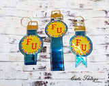 F U Key Fob Applique  DIGITAL Embroidery File Key fob, Keychain, Wristlet Strap 4x4, 5x7, 6x10