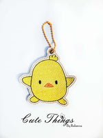 Cute Round Chick DIGITAL Embroidery File, In The Hoop Bookmark, Ornament, Gift Bag Tag, Eyelet