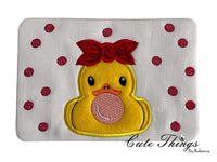 Bubblegum Forward Duck Applique Mug Rug, Snack Mat  DIGITAL Embroidery File 5x7, 6x10