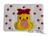 Bubblegum Forward Duck Applique Mug Rug, Snack Mat  DIGITAL Embroidery File 5x7, 6x10