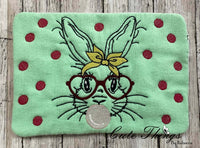 Bubblegum Bunny Mug Rug, Snack Mat  DIGITAL Embroidery File 5x7, 6x10